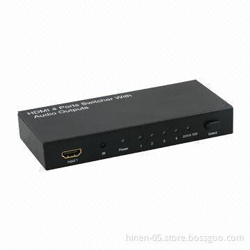 HDMI 4 Port Switcher with Audio Output, Supports Highest Video Resolution 1,080p